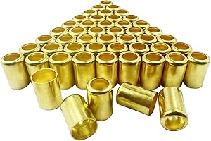 PIDNSROZO 50PCS 7325 Hose Ferrules Brass Fitting, 0.560in ID x 1in Long for Air, Torch, Acetylene Hoses Repair - Use With Hose Crimper Tool Kit