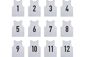 SHIJIXING 12 Pack（1-12） Numbered Pinnies/Scrimmage Vest/Team Practice Jerseys for Basketball, Soccer, Football