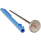 Taylor Standard Grade Thermometer (1-Inch Dial) | Analog Kitchen Meat Thermometer with 5 Inch Stainless Steel Stem, 0-220 Degree F Range, Red Pointer, Polycarbonate Lens