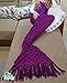 Hughapy Knitted Mermaid Tail Blanket for Adults, Teens, Kids Crochet Snuggle Mermaid, All Sleeping Blanket with Beautiful Tassel Tail (Adult,Purple)