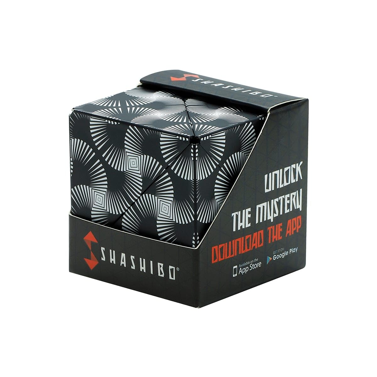 Shashibo Shape Shifting Box - Award-Winning STEM Fidget Toy with Ultra Strong Magnets - Puzzle Cube Transforms Into 100+ Shapes, Perfect Sensory Gift for Kids, Teens, and Adults (Black & White)