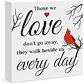 Sympathy Gift Memorial Wooden Block Sign Shelf Desk Table Decor Sign Memorial Gifts for Loss of Loved Funeral Grief Condolence Gift Bereavement Remembrance Decor