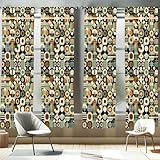 Ambesonne Mid Century Geometric Window Curtains