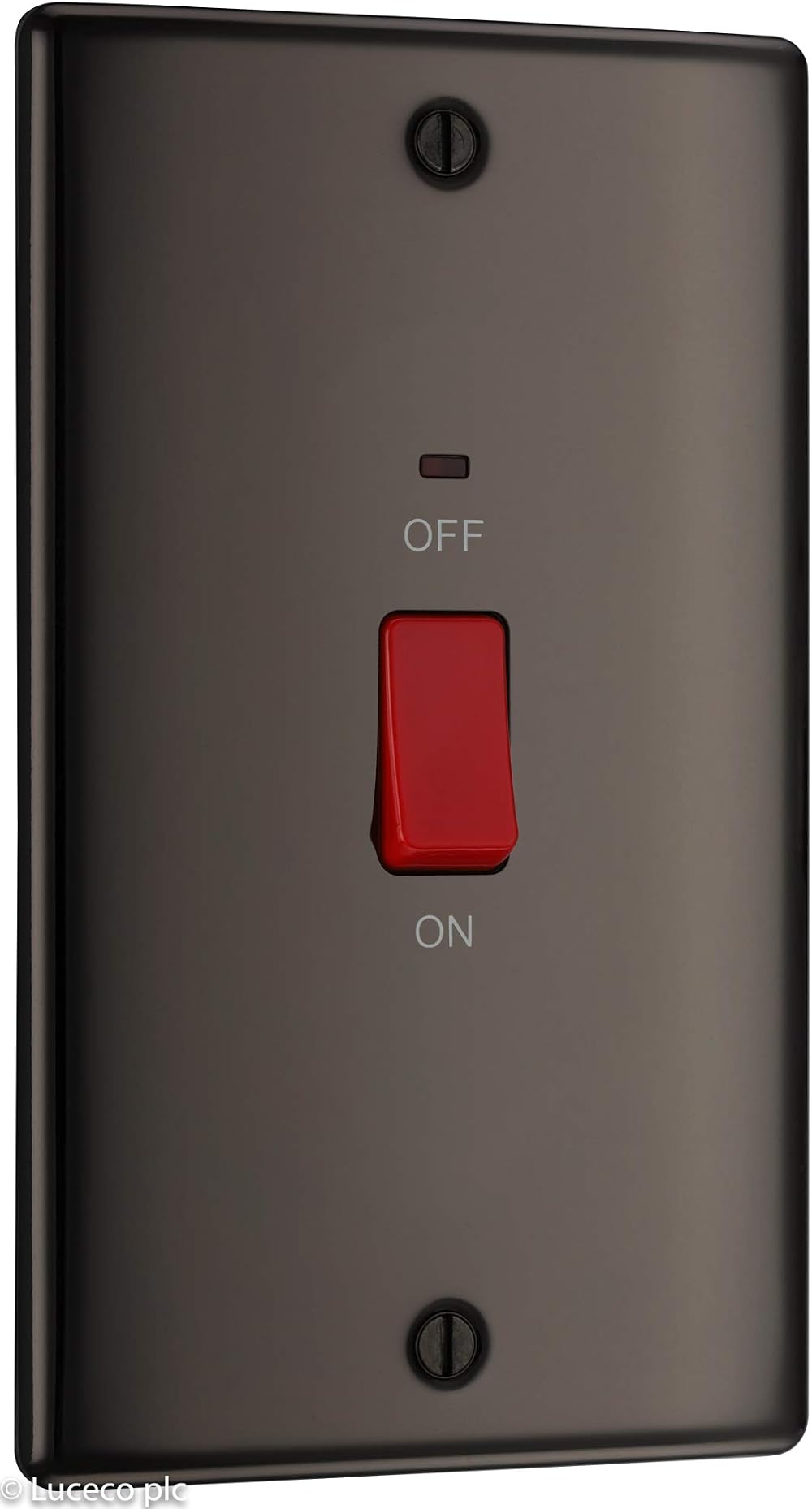 BG Electrical Nexus Metal Large Cooker Switch 45A Black Nickel LED Indicator