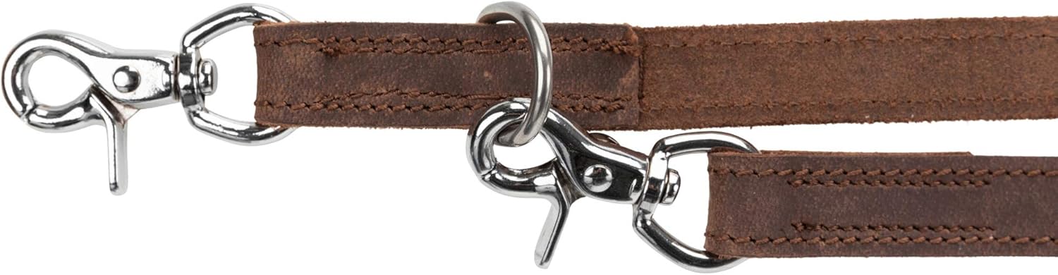 TRIXIE Rustic Fatleather Adjustable Leash, M-L: 2.0 M/20 Mm, Dark Brown, Brown, 0.259 kg