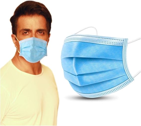 Medi-Max 3 ply Face Masks, Safety Mask Filter for Protection, Breathable Meltblown Facial Cover Mask, Suitable for Home, Office, Outdoor