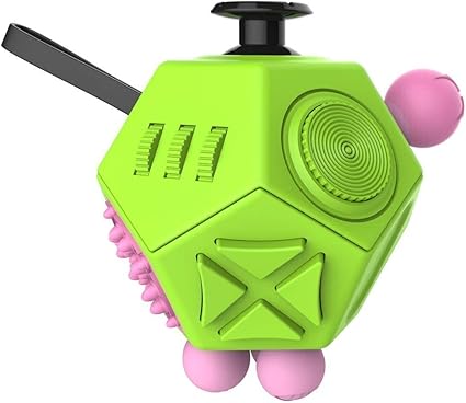 Amazon Com Chuchik Fidget Cube Toys Prime Desk Toy Reduce Anxiety And Stress Relief For Autism Add Adhd Ocd 1 Pack 12 Side Green Pink Toys Games