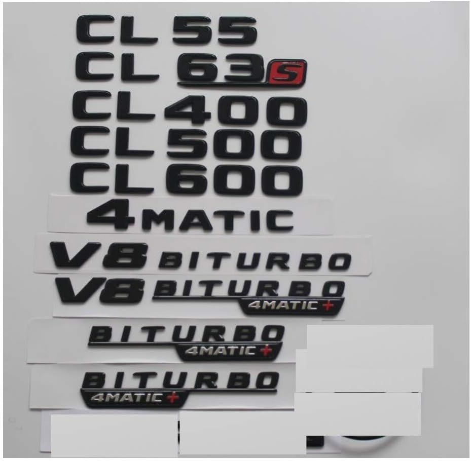 Gloss Black C215 C216 Coupe CL55 CL63 CL65 AMG CL400 CL500 CL600 4MATIC Trunk Rear Star Emblems Badges Emblem (CL63s)