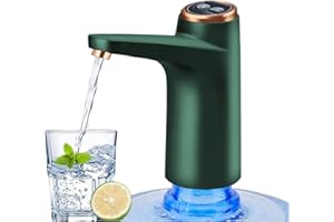 Vshinic Water Bottle Dispenser,Automatic Drinking Water Pump, Portable Water Bottle Pump for Universal 3, 4 and 5 Gallon USB Electric Charging and Automatic Off Switch Green