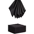 Glasses Cleaning Cloth Microfiber - 12 Pack Eyeglass Wipes Sunglasses Lens Cleaner 5x6 Inch Jewelry Camera Lens Clean Laptop Computer Screen Wipers Black