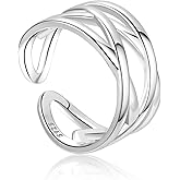 YZSFMZGE 925 Sterling Silver Thumb Rings for Women Open Adjustable Knuckle Celtic Knot Rings for Women Dainty Minimalist Cross Line Band Finger Rings Jewelry for Birthday Christmas