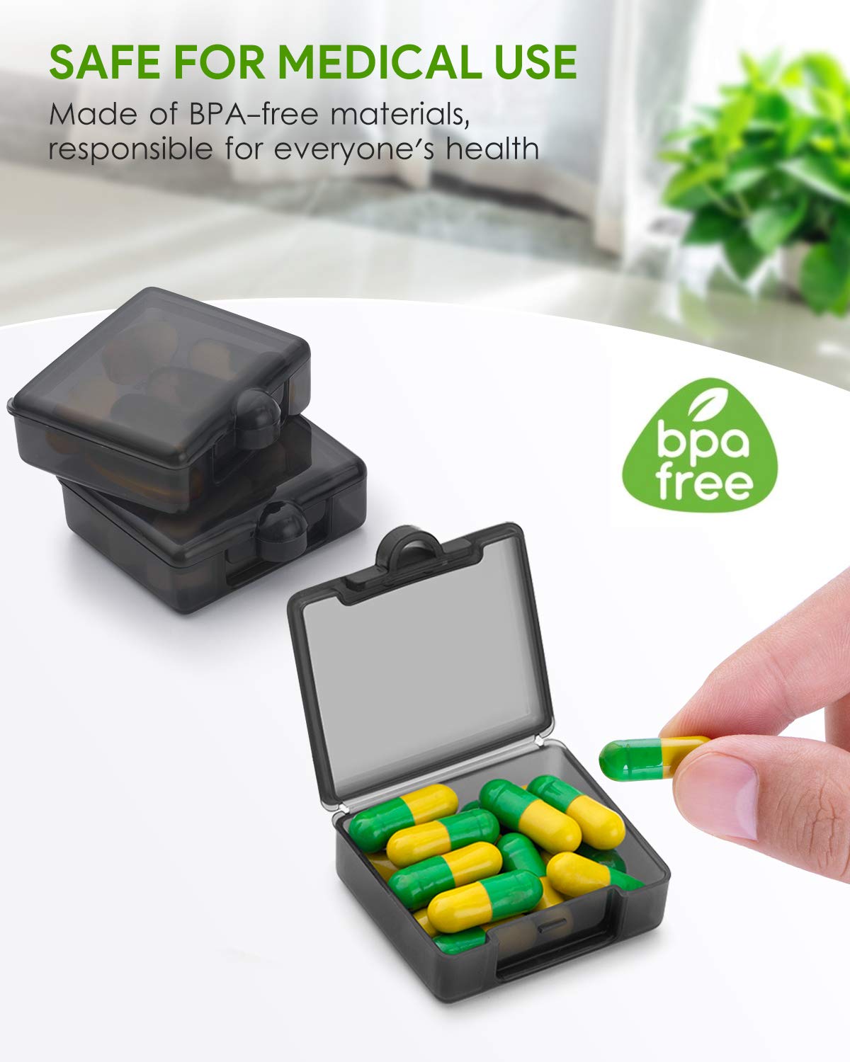Barhon Small Pocket Pill Case(3 Pack), Daily Single Pill Box Organizer Portable for Purse Travel, One Day Mini Pill Container for Pills Vitamin Fish Oil Supplements