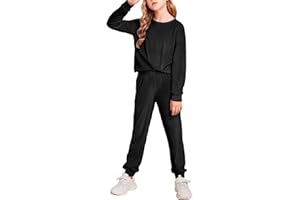 Arshiner Girls 2 Piece Outfits Kids Velour Sweatshirts & Sweatpants Casual Clothing Sets