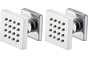 Shower Body Spray Massage Jet Brass Body Spray Jet Chrome Adjustable Shower Side Jets Square Shower Head Sprayer Wall Mount B