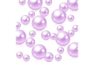 Luerbi 200 PCS Light Purple Vase Fillers, Pearls Bead for Centerpieces Vases, 10/14/20 MM No Hole Beads, Fake Pearls for Wedding Birthday Easter Theme Party Table Centerpieces Decor