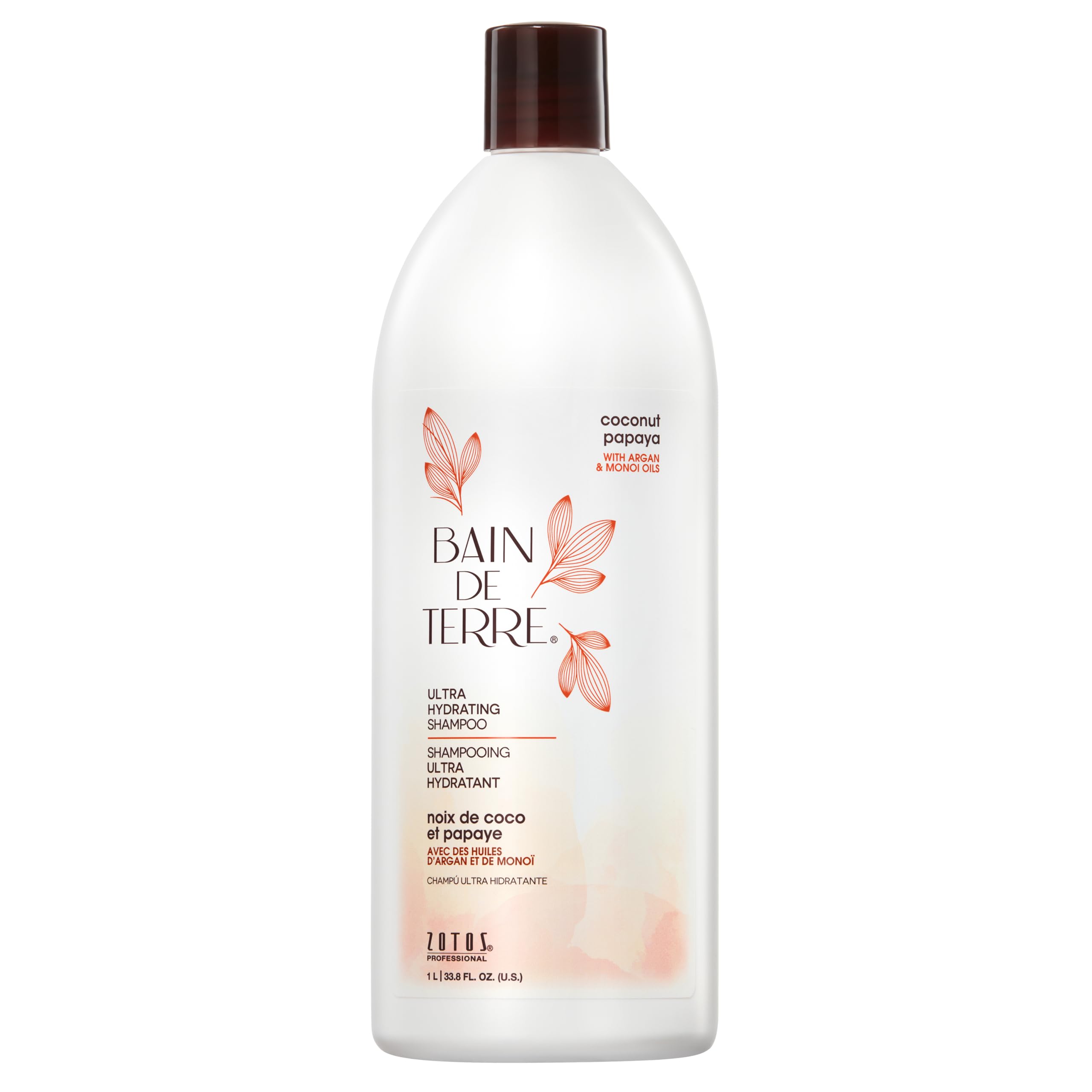 Photo 1 of Bain de Terre Coconut Papaya Ultra Hydrating Shampoo, Moisture Quench for Dry, Damaged Hair, with Argan & Monoi Oils, Paraben-Free, Color-Safe, Vegan, 33.8 Fl Oz