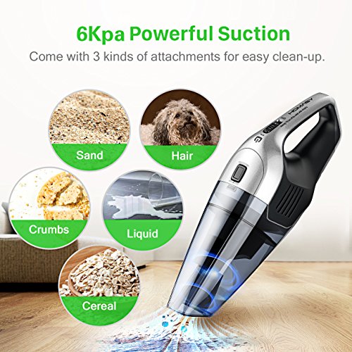 Homasy Cordless Handheld Vacuum Cleaner, 6Kpa Cyclonic Suction Portable