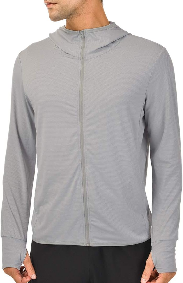 qualidyne Men’s UV Sun Protection Hoodie Zip-up Long Sleeve Hiking Jacket Outdoor UPF 50+ Performance Running Fishing Shirt: Clothing