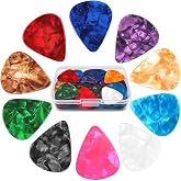 60Pack Guitar Picks With Organizer Box: Variety Colorful Guitar Pick - Thin, Medium &amp; Heavy 3 Different Thickness for Acoustic Guitar, Metallica Guitar, Electric Guitar, Ukulele Bass