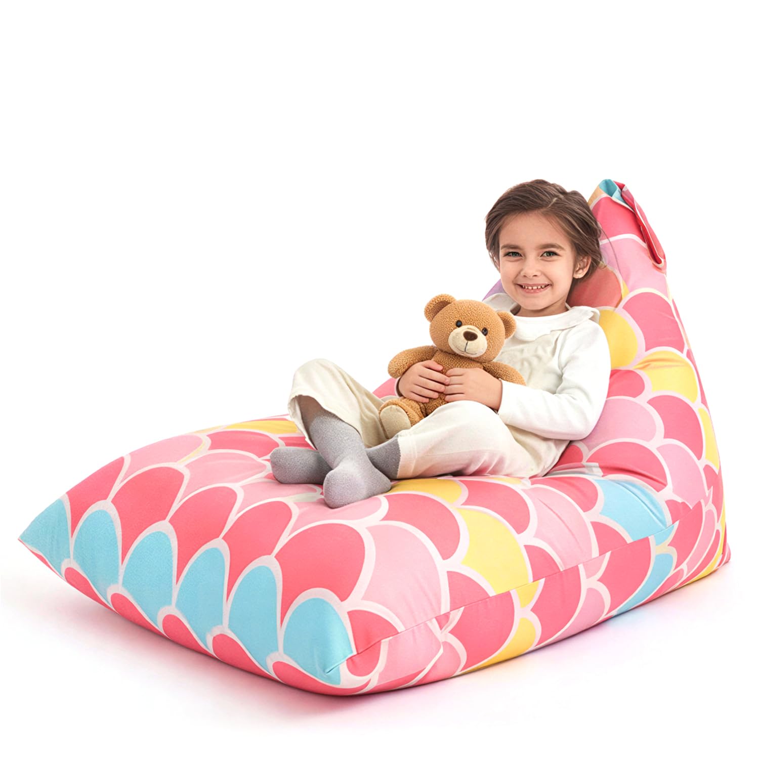 Nobildonna Stuffed Animal Storage Bean Bag Chair Cover Only for Kids and Adults, Extra Large Beanbag Without Filling Plush Toys Holder and Organizer- Premium Canvas 250L (Mermaid)