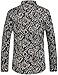 SSLR Men's Paisley Printed Regular Fit Button Down Casual Long Sleeve Shirt (Medium, Navy)