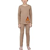 Arshienr Boys Thermal Underwear Set 2-Piece Base Layer Fleece Lined Long Johns Top Bottom Warm Set for Cold Weather