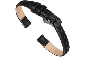 uxcell Multi-sizes Genuine Leather Band, Flat Thin Elegant Leather Watch Strap for Men and Women