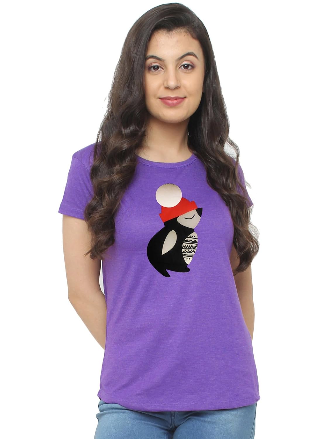 gallop womens purple printed tshirt