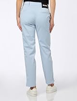 HUGO Women's Chino Flat Trousers Bright Purple Size 10 Haleya-1-D view 3