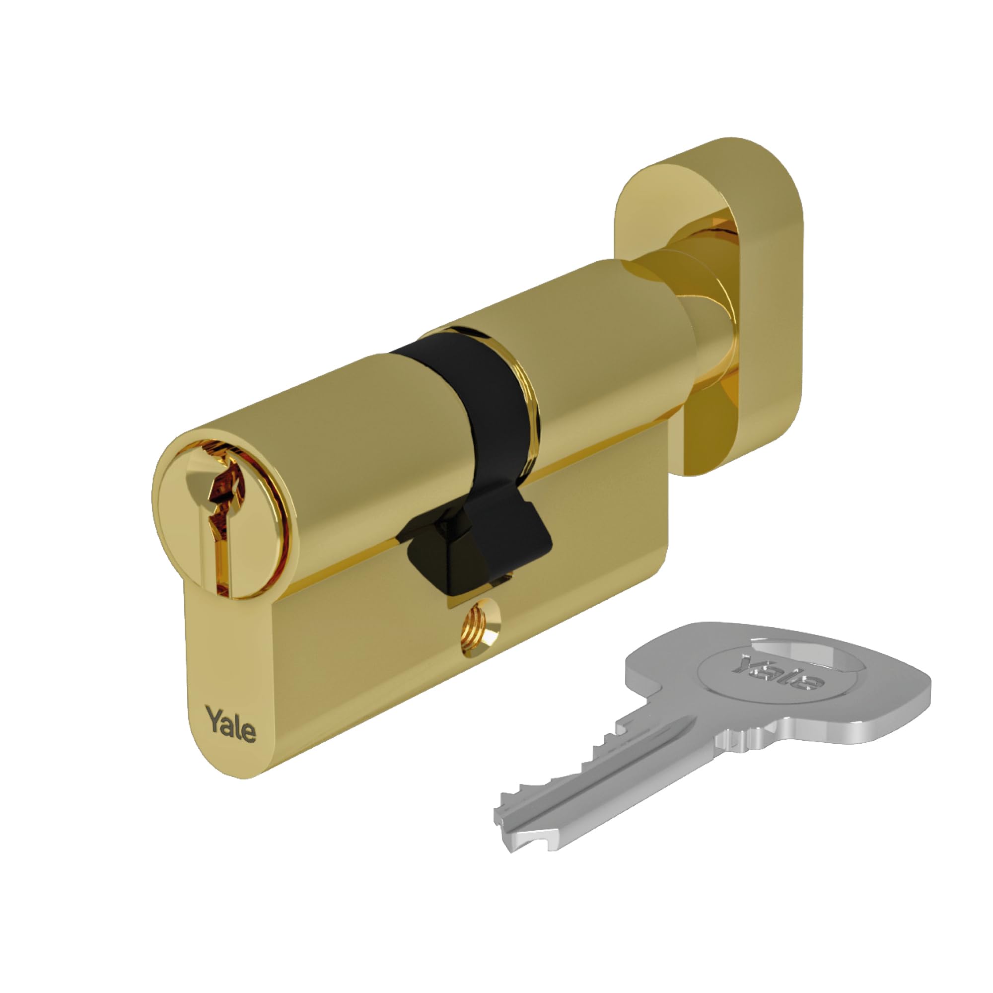 Yale 500 Series Plus Euro Profile Cylinder - Rotary Knob - 35/35 - CK - Polished Brass - Blister Quantity 1