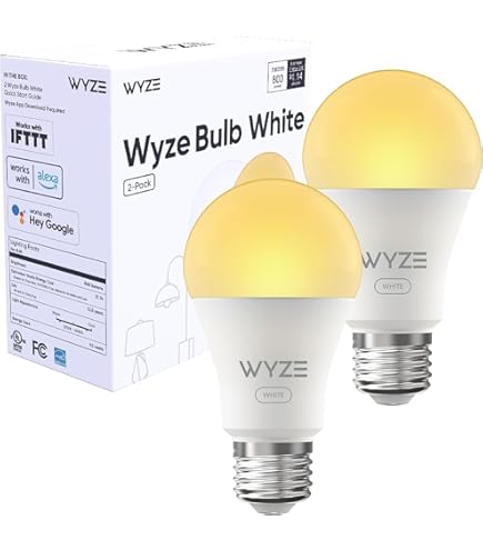Wyze Lifestyle Bulb Color, 1100LM Wi-Fi A19 Smart Bulb, 16 Million Colors & Tunable White, Works with Alexa and Google Assistant, 75W Equivalent, Dimmable, Timer, CRI>90, E26, No Hub Required, 2-Pack -