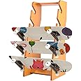 AIWFL 5-Tier Skateboard Rack Floor Stand, Wooden Skateboard Storage Display Floor Organizer Stand for Deck, Longboard, Snowboard, Standard Skateboards