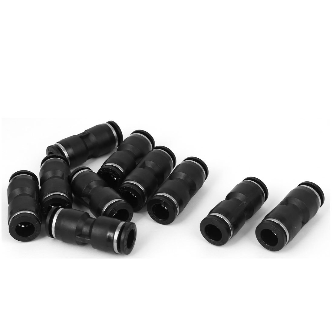 sourcingmap 8mm to 8mm Pneumatic Air Pipe Quick Fitting Coupler Connector Adapter 10pcs