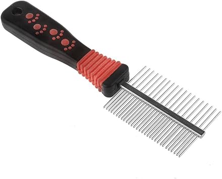 Peigne De Toilettage Sodial R Peigne De Manche En Metal Avec Dents Double Face Pour Chien Chat Animaux De Compagnie Brosse Rateau Outil De Toilettage Rouge Et Noir Amazon Fr Animalerie