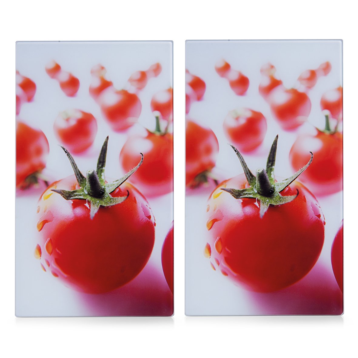 Zeller Set 2 piastre taglieri in vetro per piano cottura in vetroceramica con pomodori 52x30 cm Amazon Casa e cucina