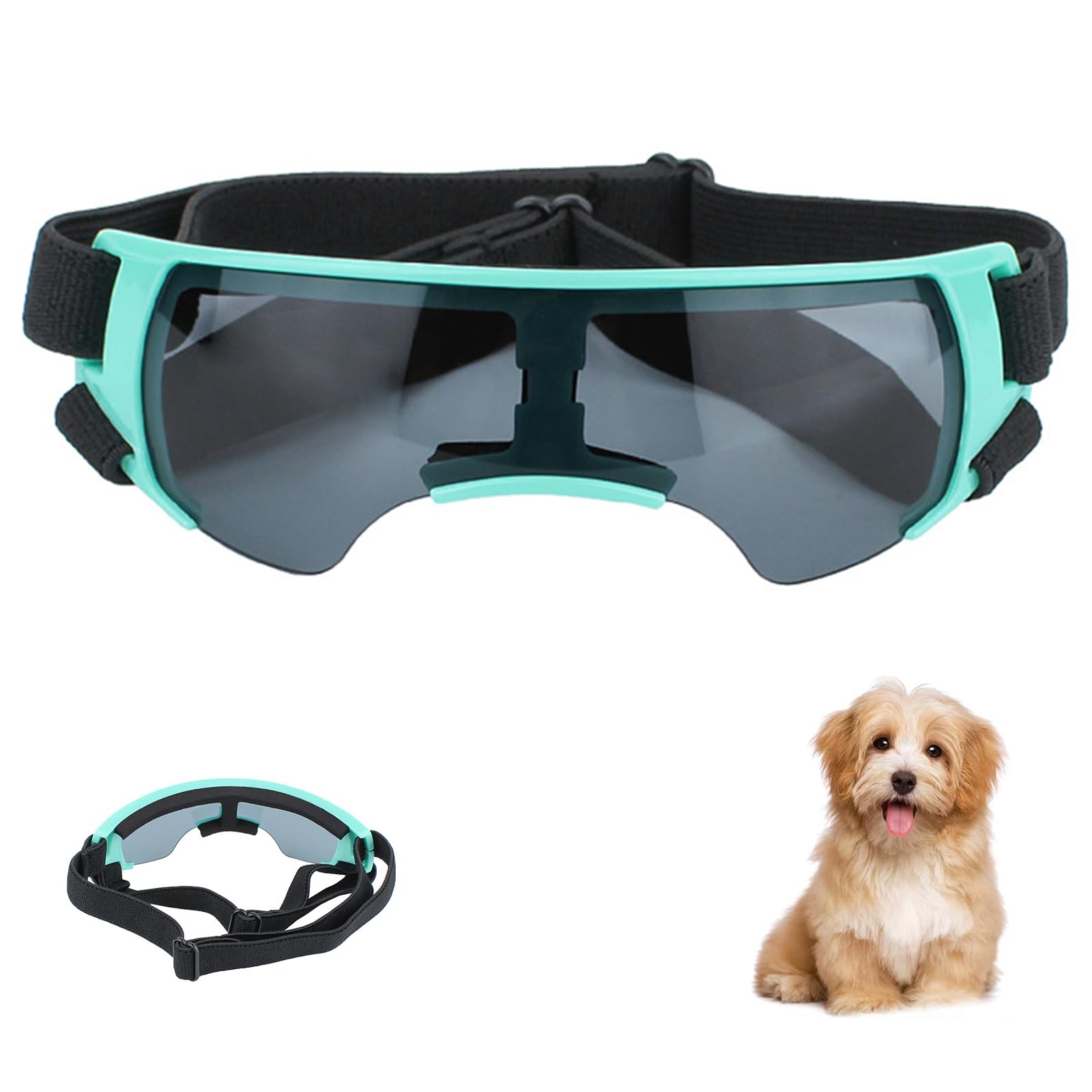 Dog Goggles,Dog Sunglasses,Sunglasses for Small and Medium Dogs,Eye Protection Puppy Glasses,Anti-UV Dog Sunglasses,Waterproof Windproof Pet Goggles,for Driving/Outdoor Activities(Blue)