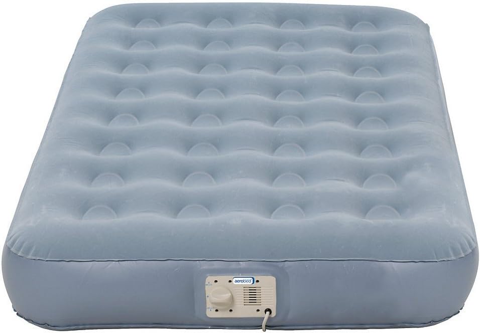 Aerobed Airbed Sleepsound, Indoor Air Bed with Built-In Electric Pump, Blow Up Guest Bed, Flocked Inflatable Mattress