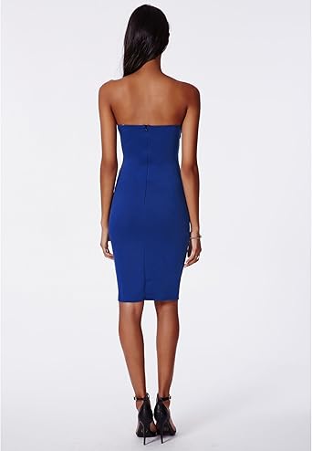 cobalt blue bodycon midi dress