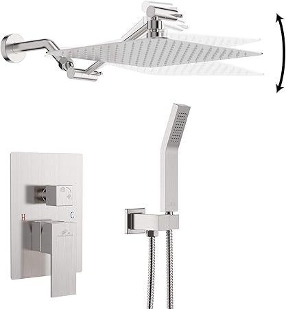 Shower System Brushed Nickel Shower Faucet Set With Adjustable