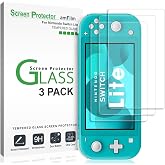 amFilm 3 Pack Screen Protector for Nintendo Switch Lite 2019 Tempered Glass | 9H Drop &amp; Scratch Protection, Easy Instllation &amp; Bubble Free, HD Clear, Ultra Thin, Anti Fingerprint, Full Coverage