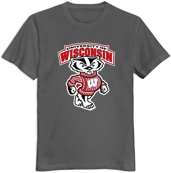Amazon Co Jp Flycroメンズwisconsin Badgers 100 コットンナードtシャツ Us サイズ L カラー ブラック 服 ファッション小物