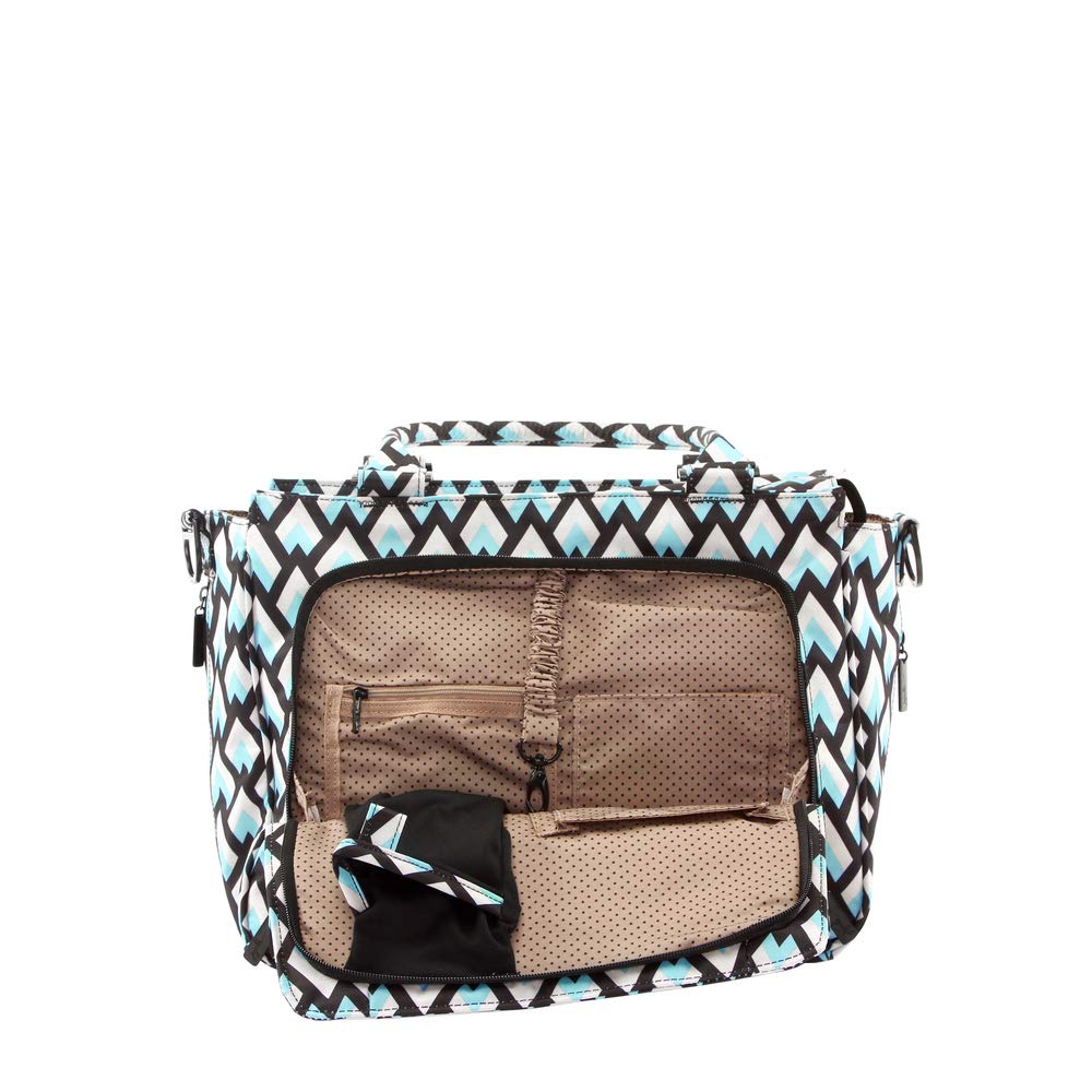 JuJuBe Be Classy Structured Multi-Functional Diaper Bag/Purse, Onyx Collection - Black Diamond