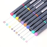 MyLifeUNIT Fineliner Color Pen Set, 0.4mm Colored Fine Liner Sketch Drawing Pen, Pack of 10 Assorted Colors
