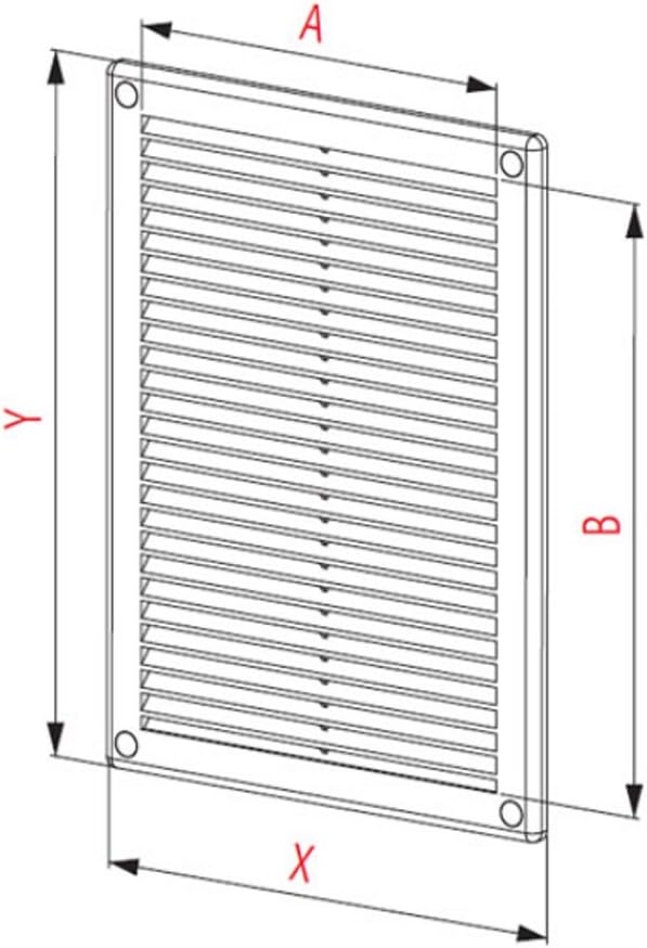 Air Vent Grille Cover 200 x 300mm (8 x 12inch) Brown Ventilation Cover ABS Plastic - Image 3