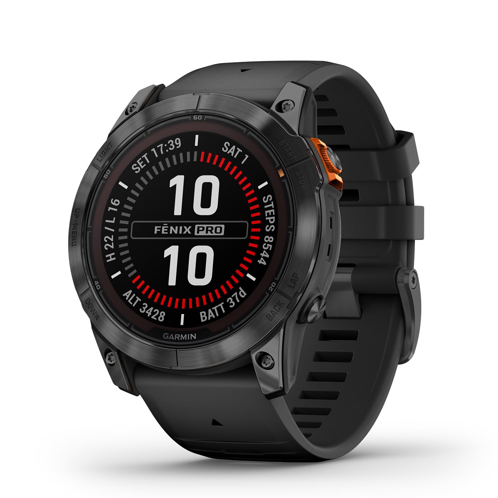 Garmin fēnix 7X Pro, Solar - Montre GPS Multisports connectée – Gray avec Bracelet Noir – Boîtier 51 mm