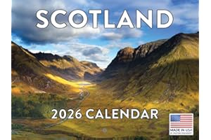 POSTER FOUNDRY Scotland Calendar 2026 Scottish Gifts Monthly Wall Calender 12 Month | American Made In The USA