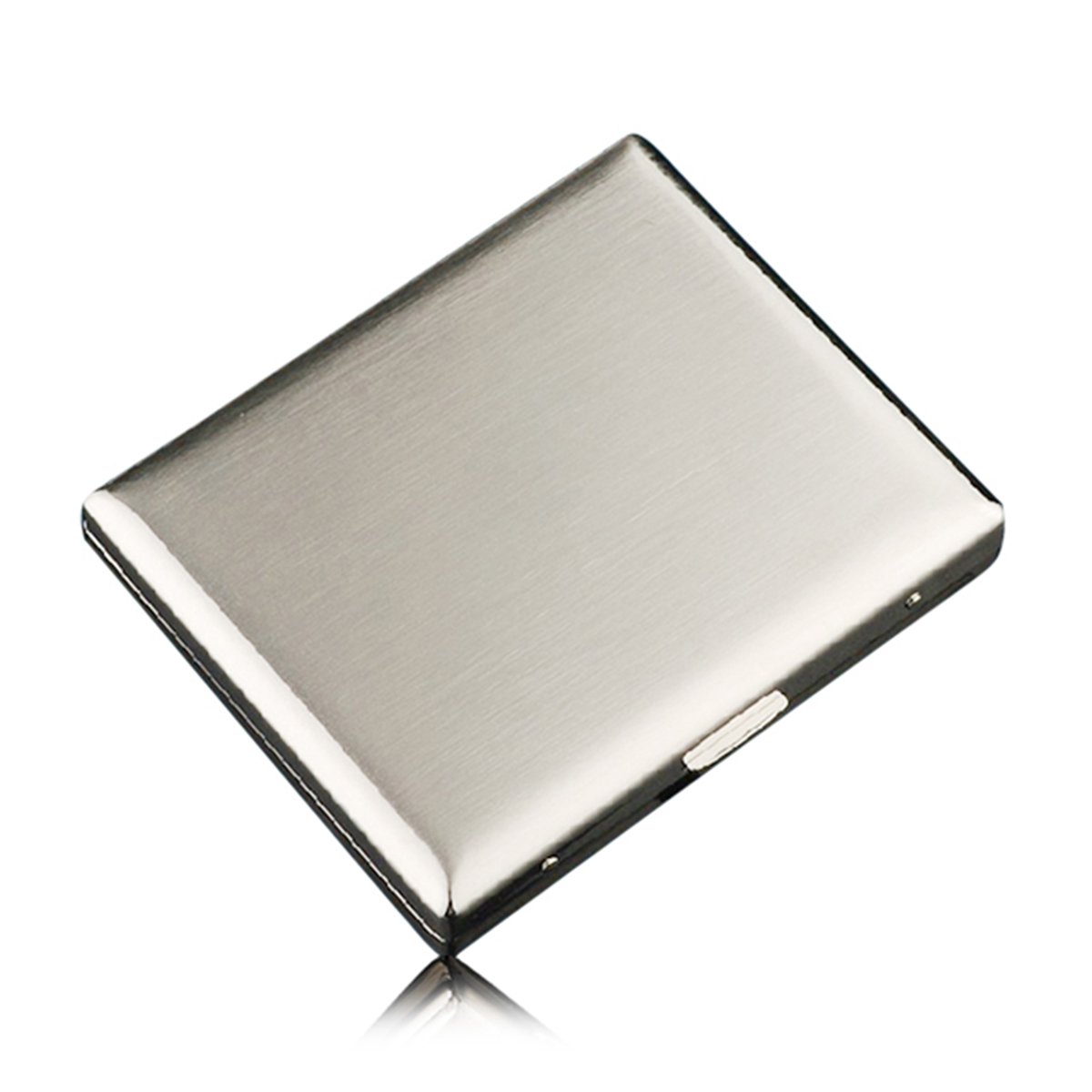 CaLeQi High-Grade Stainless Steel Cigarette Case, Nickel Plating Wire Drawing, Holds 20 Cigarettes.(with Branded Gift Box) (Stainless steel cigarette case)