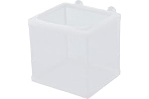 Still Awake Aquarium Fish Breeder Box, Fish Isolation Box, Hatching Box, Juvenile Fish Spawning Incubator, Water Isolation Net Hatcher, Nylon Mesh Fish Fry Hatchery Separation Net（White S）