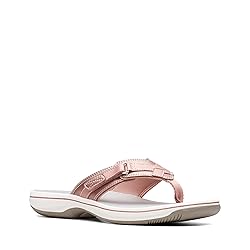 Clarks Women's Breeze Sea Flip-Flop, Rose Gold, 6