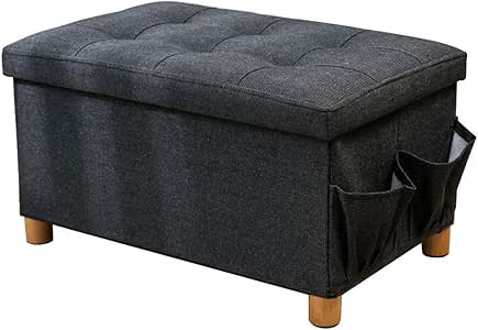 ACZZ Cofre de almacenamiento de otomana de madera plegable, cambio de